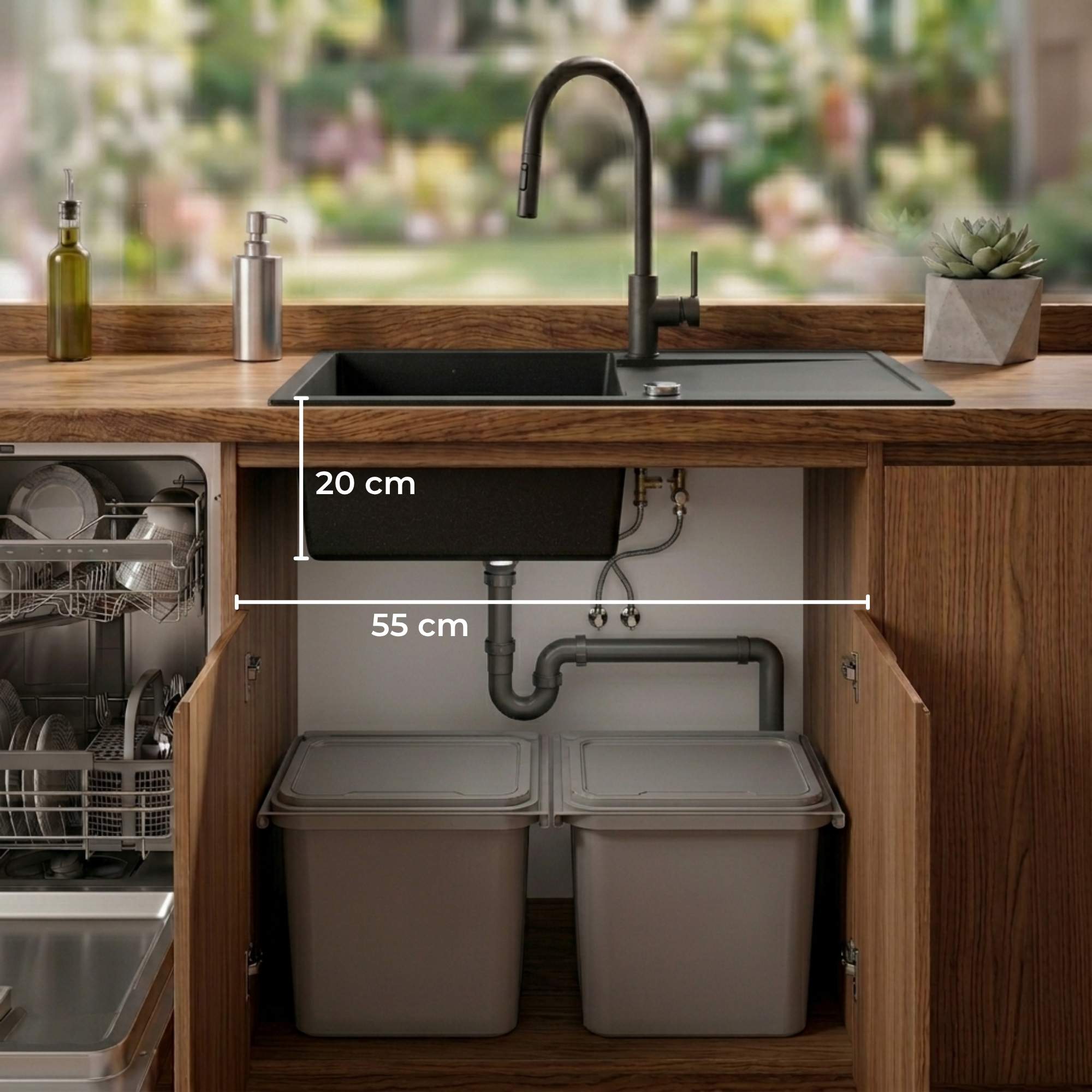 Sink 55 1KDO - zlew do szafki 55 cm